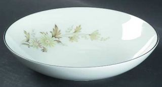 Noritake Soroya Coupe Soup Bowl, Fine China Dinnerware   Green Flowers, White Ou