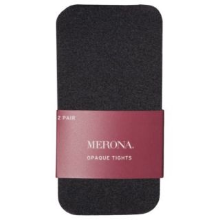 Merona Womens 2 Pack Opaque And Ribbed Tights   Grey Iris S/M