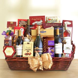 Gourmet Deluxe Wine Gift Basket Multicolor   71409
