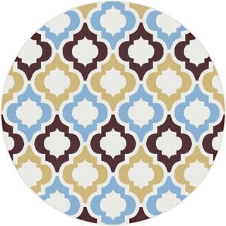 Metro 1022 Multicolored Contemporary Area Rug (710 Round) (MultiSecondary Colors Yellow, blue, brownPattern Moroccan tileTip We recommend the use of a non skid pad to keep the rug in place on smooth surfaces.All rug sizes are approximate. Due to the di