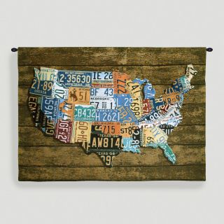 USA Wood Tags Tapestry Wall Hanging   World Market