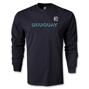 Euro 2012   FIFA Confederations Cup 2013 Uruguay LS T Shirt (Black)