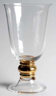 Dansk Tiberon Metallics Water Goblet   Clear Bowl&Foot,Gold Or Silver Stems