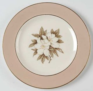 Sevron Fair Lady Salad Plate, Fine China Dinnerware   Rose Color Border,White Fl