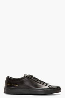 Woman By Common Projects Black Leather Original Achilles Low_top Sneakers