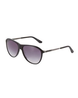 Aviator Sunglasses, Black/Gunmetal