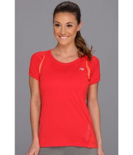 New Balance Impact Short Sleeve Top Womens T Shirt (Red)