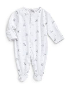 Kissy Kissy Infants Cherished Teddy Pima Cotton Footie   Silver