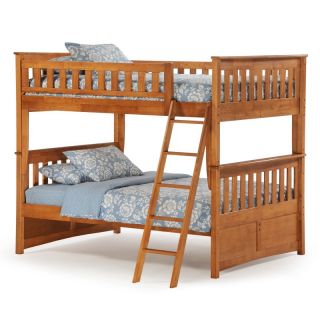 Ginger Medium Oak Full Over Full Bunk Bed Multicolor   ND215 3   Bunk Bed with