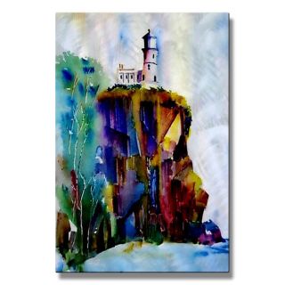 Metal Wall Art Decor Sculpture Lighthouse Split Rock