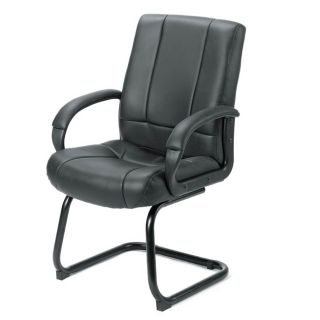 Boss Black Vinyl Mid back Sled Base Guest Chair (20 W x 24 HSeat height 18.5 HOverall Dimensions 27 W x 27 D x 40 H Please note orders of 4 or more chairs will ship with a freight carrier, and are not traceable via UPS. Please allow 10 days before cont