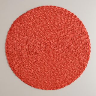 Summer Orange Round Braided Placemats, Set of 4   World Market