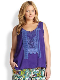 Johnny Was, Sizes 14 24 Crochet Collage Tank   Purple