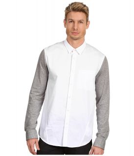 SLVR Jersey Shirt Mens Long Sleeve Button Up (White)