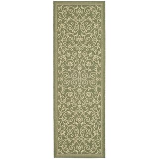 Safavieh Olive/ Natural Indoor/ Outdoor Runner Rug (22 X 12)