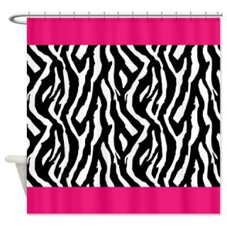  Pink And Zebra Print Shower Curtain  Use code FREECART at Checkout