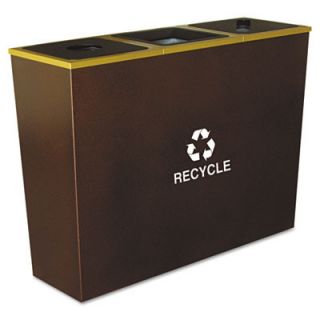 Ex Cell Metal Products Metro Collection Recycling Receptacle, Triple Stream, 