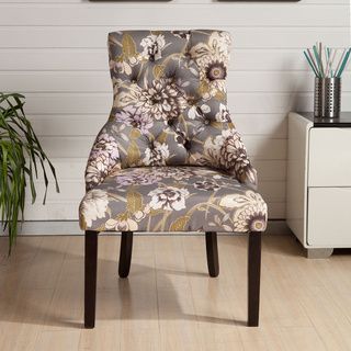 Hlw Kantoi Grey Floral Luxury Dining Chairs (set Of 2)