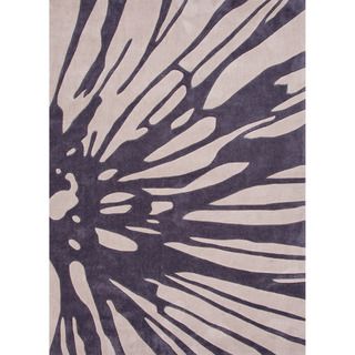 Hand tufted Contemporary Floral Purple Rug (36 X 56)