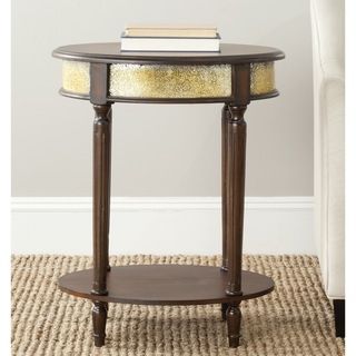 Safavieh Bernice Dark Brown Side Table (Dark BrownMaterials BirchwoodDimensions 27.6 inches high x 22 inches wide x 16 inches deepThis product will ship to you in 1 box.Minor assembly required )