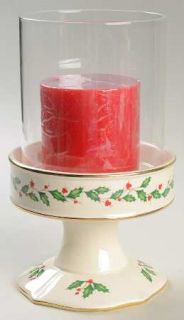 Lenox China Holiday (Dimension) Pillar Candleholder & Glass Shade, Fine China Di