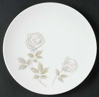 Noritake Edenrose Salad Plate, Fine China Dinnerware   Two Gray/Pink/White Roses