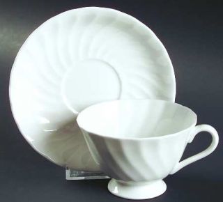 Tuscan   Royal Tuscan Whitecliffe Footed Cup & Saucer Set, Fine China Dinnerware