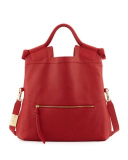 Mid City Zip Tote Bag, Cherry Red