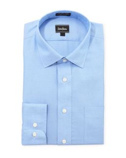 Non Iron Classic Fit Dobby Dress Shirt, Blue