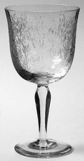 Ivima Ivi1 Water Goblet   Floral Etch Bowl,   Smooth Stem