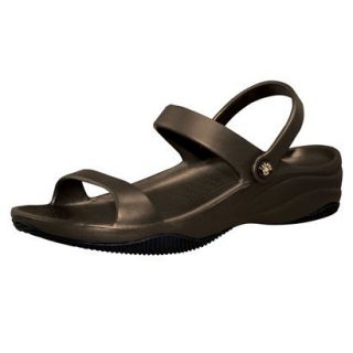 USADawgs Dark Brown / Black Premium Womens 3 Strap Sandal   6
