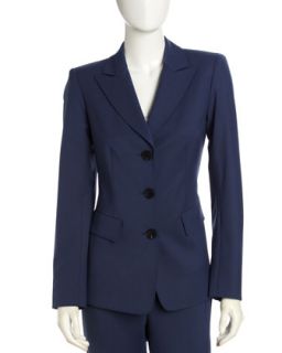 Aiden Fitted Long Sleeve Jacket, Blue