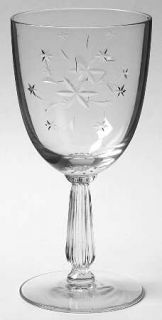 Seneca Stardust Water Goblet   Stem #9951, Cut Stars, No Trim