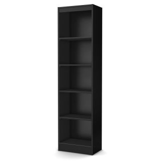 South Shore Axess Collection 5 Shelf Narrow Bookcase   Pure Black   7270758