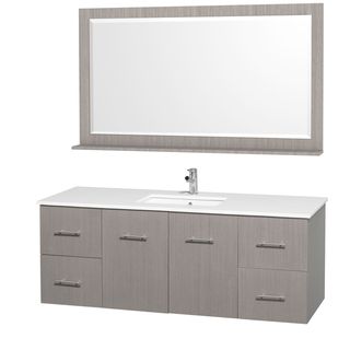Centra Grey Oak/ White 60 inch Single Bathroom Vanity Set