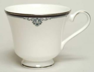 Royal Doulton Sheridan Footed Cup, Fine China Dinnerware   Purple Border, Blue F