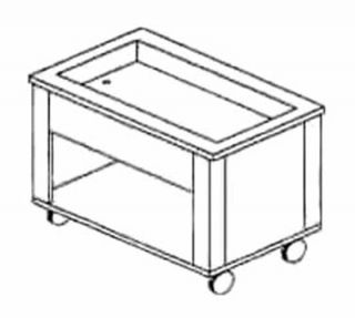 Piper Products 46 in Mobile Hot Cold Food Serving Counter w/3 Pan Capacity, Modular, 240/1V