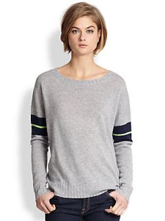 360 Sweater Alina Cashmere Varsity   Grey Navy