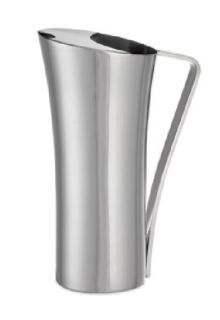 Tablecraft 42 oz Water Pitcher   Angled, Stainless Steel