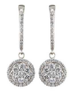 18k Diamond Flower Drop Earrings