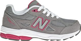 Childrens New Balance KJ990   Grey/Pink/White Running Sneakers