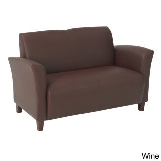 Office Star Products Breeze Eco Leather Loveseat (Black, wine, mocha Weight capacity 500 lbs Dimensions 30.5 inches high x 52.5 inches wide x 29.5 inches deep Seat size 40.5 iches wide x 20 inches deep Back size 41 inches wide x 17 inches high Seat si