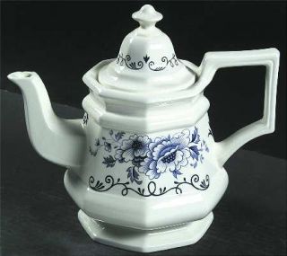 Simpsons Clinton Inn Teapot & Lid, Fine China Dinnerware   Museum Collection, Bl