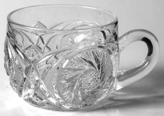 McKee Aztec Clear Punch Cup   Pressed Glass, Pinwheel/Star, Clear