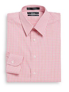 Checked Cotton Dress Shirt/Slim Fit   Pink Red