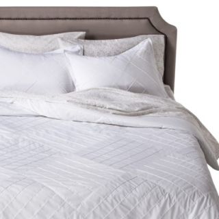 Threshold Pleated Comforter Set   White (Full/Queen)