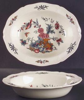 Wedgwood Williamsburg Potpourri 9 Oval Vegetable Bowl, Fine China Dinnerware  