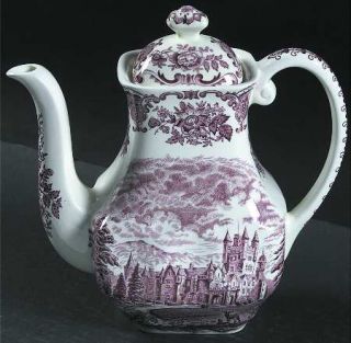 Wedgwood Royal Homes Of Britain Pink Coffee Pot & Lid, Fine China Dinnerware   P