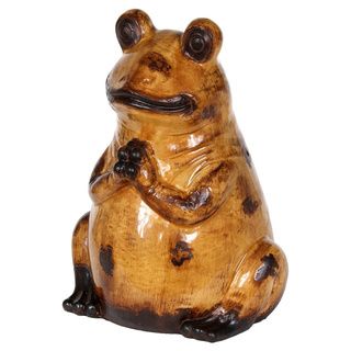Privilege Yellow Medium Decorative Ceramic Frog