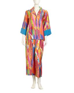 Printed Pajama Set, Blue/Multicolor